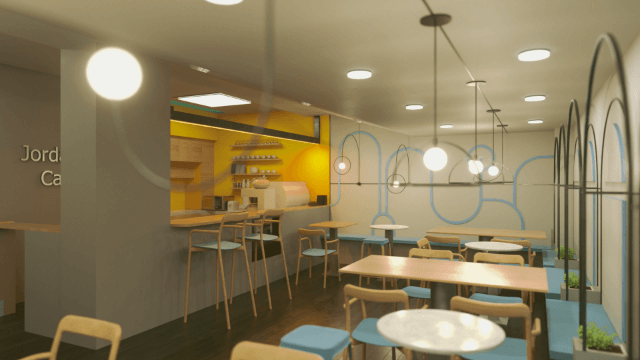 طراحی معماری داخلی کافه شرکت تبلیغات هوشمند تپسل - گروه طراحان نهاکی interior design tapsell cafe- nahaki design team